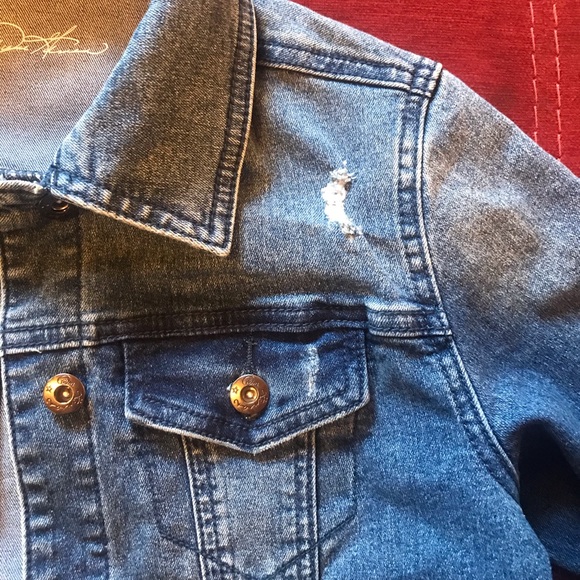 Diane Gilman distressed jean denim jacket xs - Picture 2 of 8